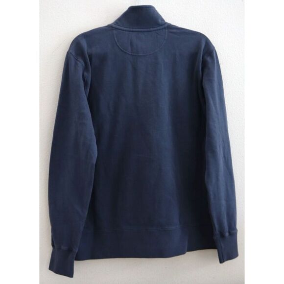 American Eagle Men's Sz M Blue Quarter-Snap Cotton Blend Mock Neck Sweatshirt - Picture 2 of 8